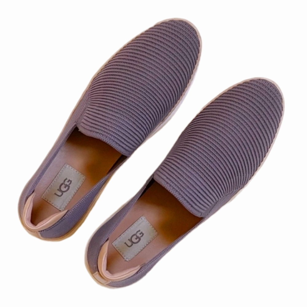 UGG Mauve Ribbed Slip-On Sneakers